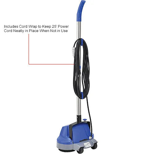 Global Industrial™ Mini Floor Scrubber With Floor Pads, 11" Cleaning Path
