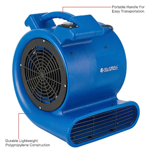 Air Mover, 2 Speed, 1/2 HP, 2200 CFM