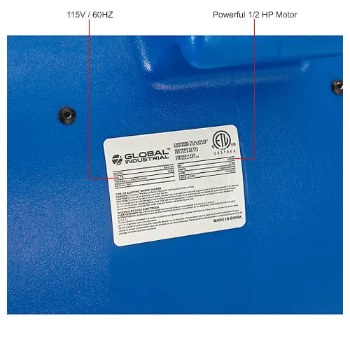 Air Mover, 2 Speed, 1/2 HP, 2200 CFM