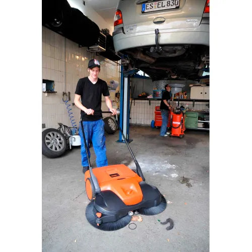 Bissell 38" Battery Powered Triple Brush Push Power Sweeper, 13.2 Gallon Capacity - BG697