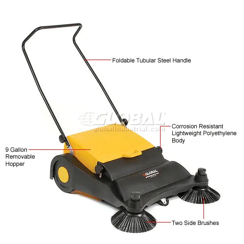 Global Industrial™ Push Sweeper, 32" Cleaning Path