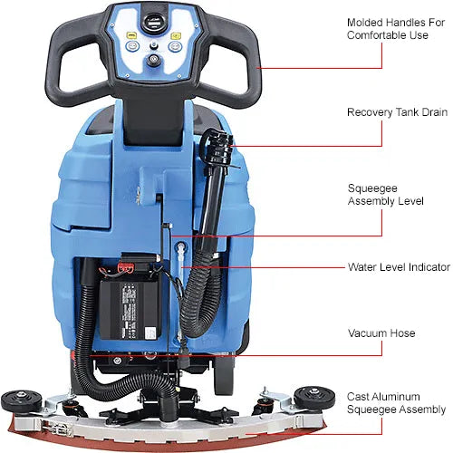 Global Industrial™ Auto Walk-Behind Floor Scrubber 17" Cleaning Path, Two 80 Amp Batteries