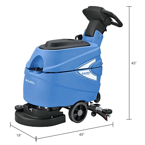 Global Industrial™ Auto Walk-Behind Floor Scrubber 17" Cleaning Path, Two 80 Amp Batteries