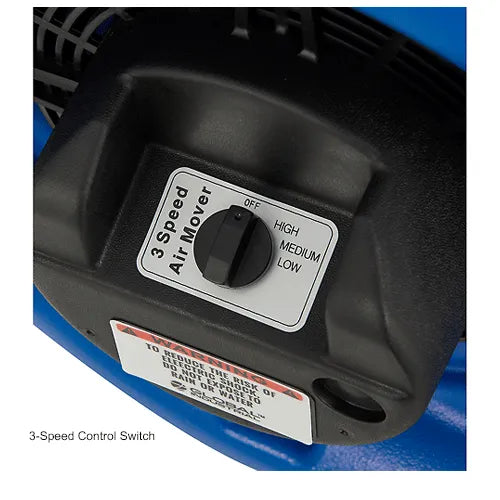 Air Mover With Wheels, 3 Speed, 1 HP, 4000 CFM