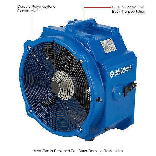 Thor Sweeper Axial Air Mover, 1/2 HP, 4000 CFM