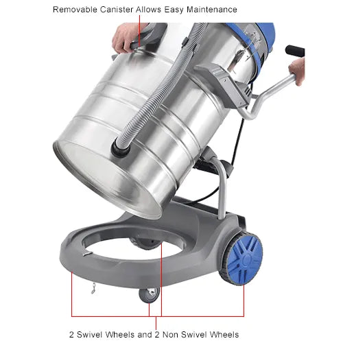 Thor Sweeper Stainless Steel HEPA Wet/Dry Vacuum, 21 Gallon Cap.