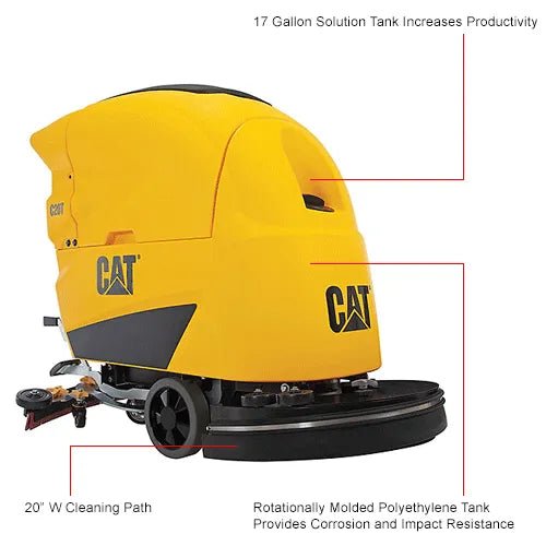 Cat® C20T Auto Floor Scrubber With Traction Drive, 20" Cleaning Path