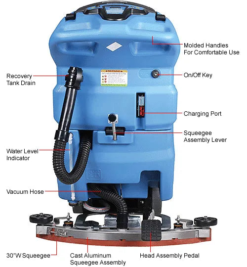 Global Industrial™ Auto Walk-Behind Floor Scrubber, 20" Cleaning Path