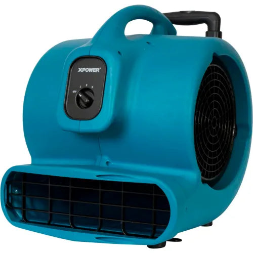 XPOWER Stackable Air Mover With Telescopic Handle & Wheels, 3 Speed, 1 HP, 3600 CFM