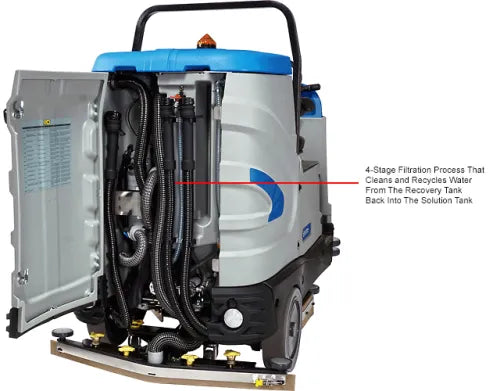Thor Sweeper Recirculating Water Auto Ride-On Floor Scrubber, 34" Cleaning Path