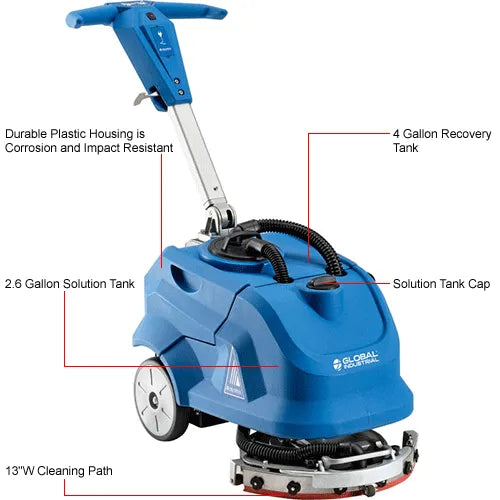 Thor Sweeper Electric Walk-Behind Corded Auto Floor Scrubber, 13" Cleaning Path