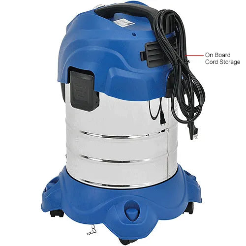 Stainless Steel Wet/Dry Vacuum, 6.6 Gallon Cap.