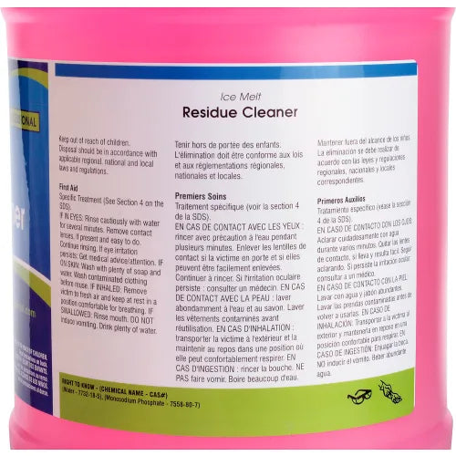 Ice Melt Residue Cleaner, 1 Gallon Bottle, 4/Case