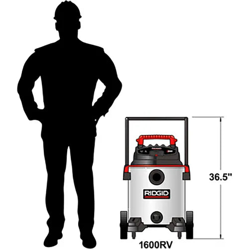 RIDGID® Wet/Dry Vacuum With Cart, 16 Gallon Cap.